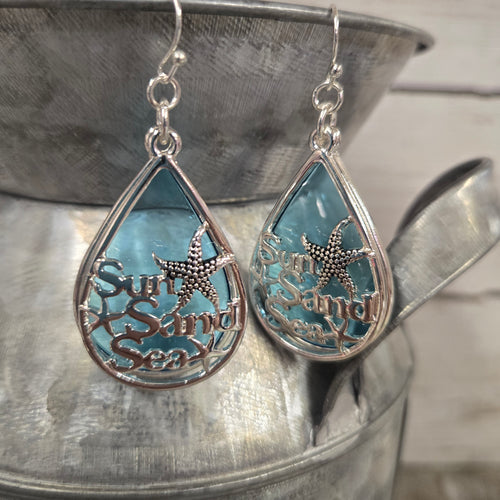 Sea Glass ~Sun, Sand & Sea~ Blue Earrings - My Wyo Designs