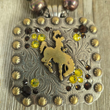 Bucking Horse & Rider Necklace ~Large~ Brown & Gold - My Wyo Designs