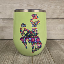Tribal Bright Bucking Horse & Rider®️  Wine Tumbler - My Wyo Designs