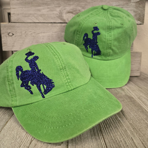 Ball Cap Bucking Horse & Rider®️ ~Lime & Royal - My Wyo Designs