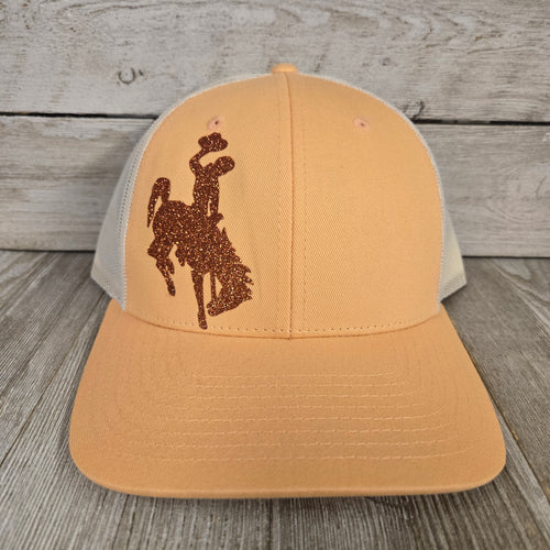 Peach & Copper Bucking horse & Rider®️ Richardson Trucker cap - My Wyo Designs