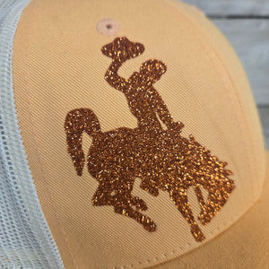 Peach & Copper Bucking horse & Rider®️ Richardson Trucker cap - My Wyo Designs