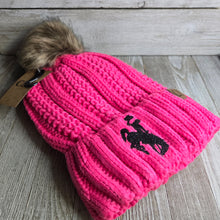 CC Lined ~ Hot Pink~ Bucking Horse Pom Beanie