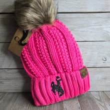 CC Lined ~ Hot Pink~ Bucking Horse Pom Beanie