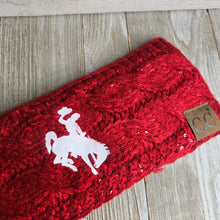 CC Lined Headwrap Bucking Horse & Rider®️ Red & White