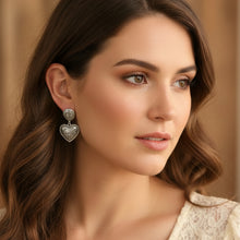 Tooled Silver Heart Earrings - My Wyo Designs