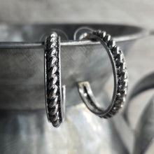 Silver Rope Twist Hoop Earrings