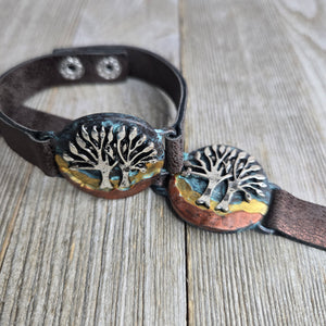 Patina Tree of Life Leatherette Bracelet