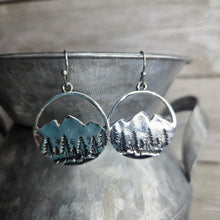 Silver ~Mountain Pines~ Round Drop Earrings