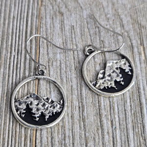 Silver Round Tree earrings