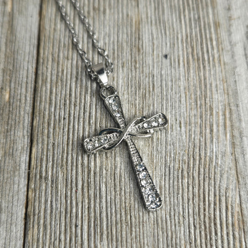 Infinity & Crystal Cross Necklace