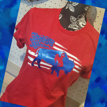 Buckin' Under Old Glory ~ Bella Red Tee