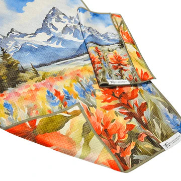 Mountain Wildflowers Microfiber dish towel