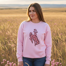 Leopard Steamboat ~ Pink Gildan Sweatshirt - My Wyo Designs