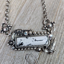 White Buffalo Turquoise ~ Bar Necklace