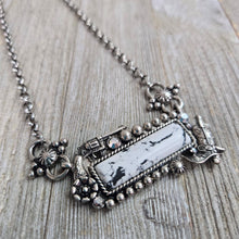 White Buffalo Turquoise ~ Bar Necklace
