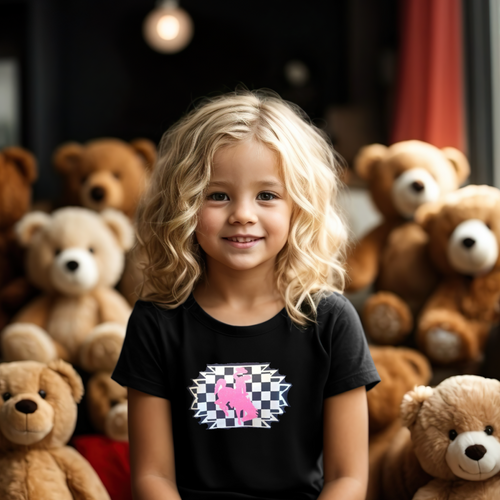 Aztec & Checkerboard ~YOUTH~ Black Tee - My Wyo Designs