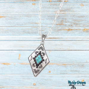 Aztec Diamond & Turquoise Drop Necklace - My Wyo Designs