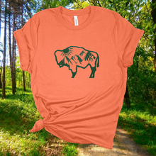 Yellowstone Bison In the Mountains ~ Heather Orange Bella Tee
