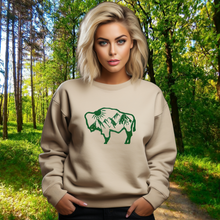 Yellowstone Bison in the Mountains ~ Sand Gildan Sweatshirt