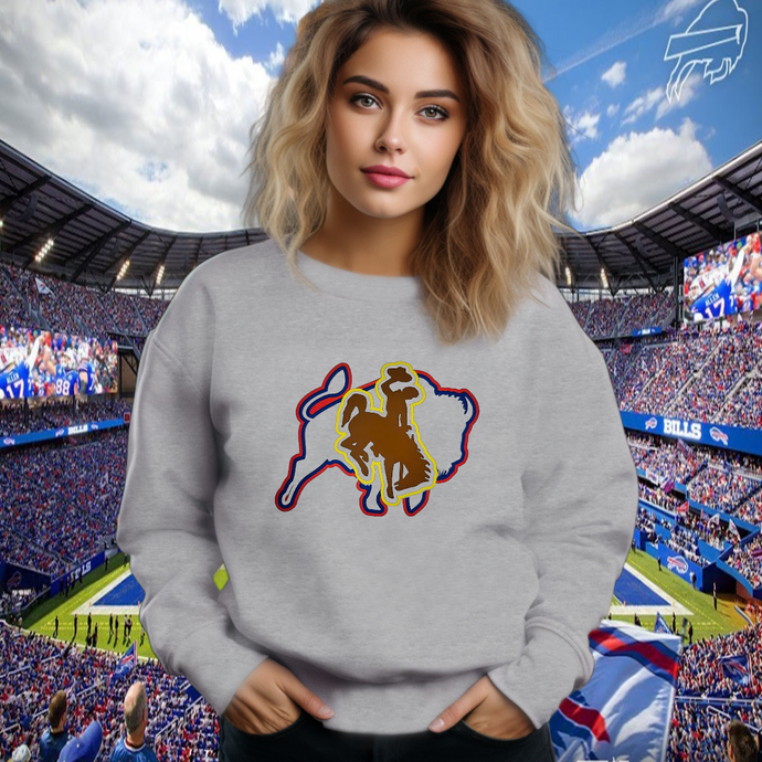 Buffalo & Wyoming ~ Grey Gildan Sweatshirt (pre-order) - My Wyo Designs