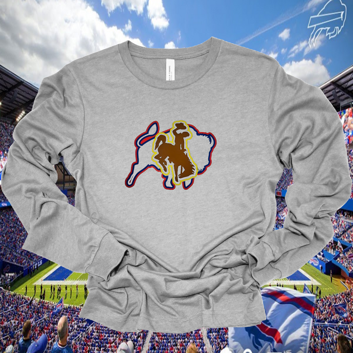 Buffalo & Wyoming ~ Grey Bella Long Sleeve Tee (pre-order) - My Wyo Designs