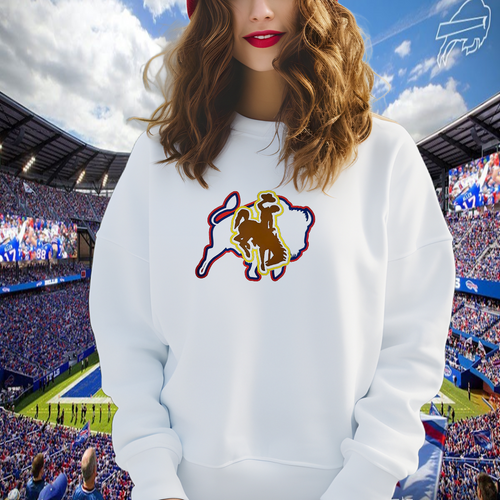 Buffalo & Wyoming ~ White Gildan Sweatshirt - My Wyo Designs