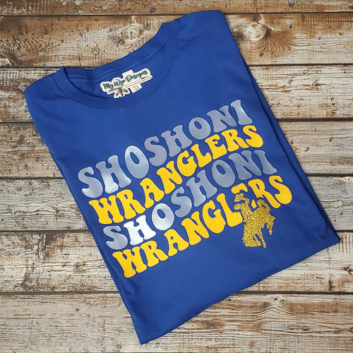 Wavy Mascot ~Shoshoni Wranglers Long Sleeve Tee - My Wyo Designs