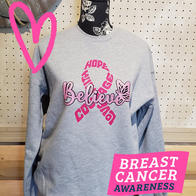 Don't Stop Believing ~ Butterfly Buckin' for a Cure ~ Sweatshirt {pre-order} - My Wyo Designs