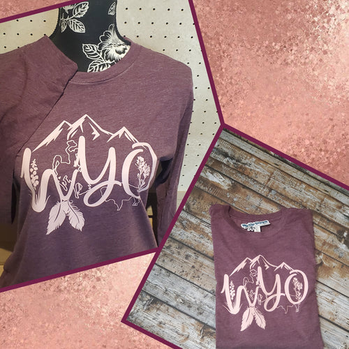 Icons of Wyoming ~Heather Maroon~ Long Sleeve tee - My Wyo Designs