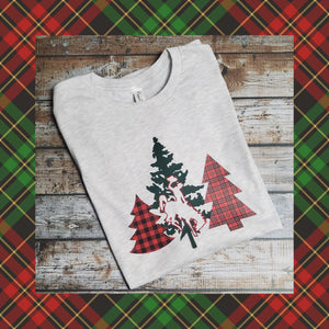 In the Forest~ Plaid, Pokes & Pine Long Sleeve tee - My Wyo Designs