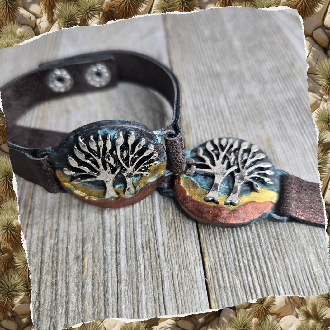 Patina Tree of Life Leatherette Bracelet