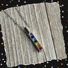 Multi-bright Crystal BAR necklace