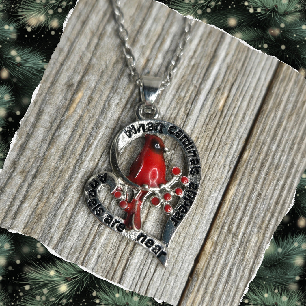 Cardinals appear, Angels are near necklace