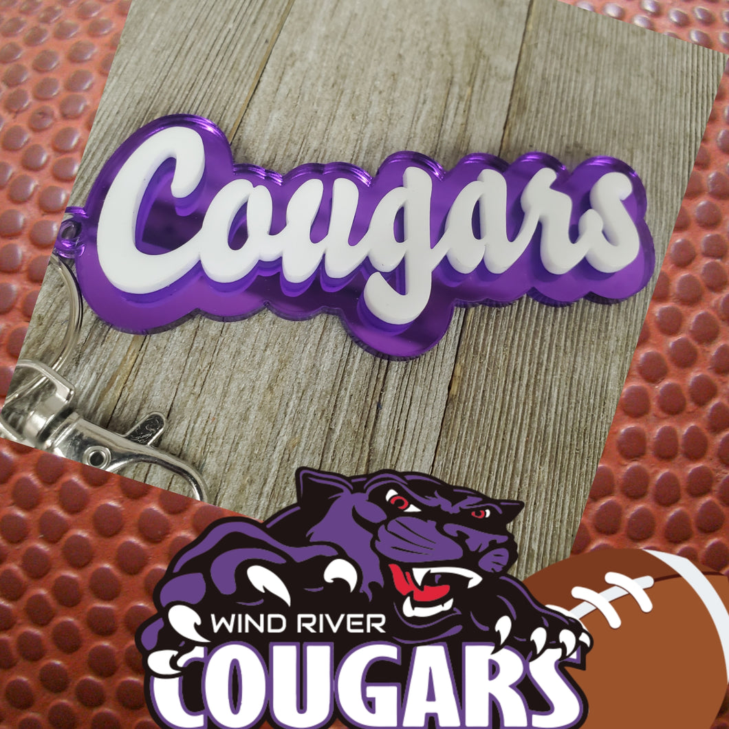 Wind River Cougars ~Keychain~ Backpack Charm - My Wyo Designs
