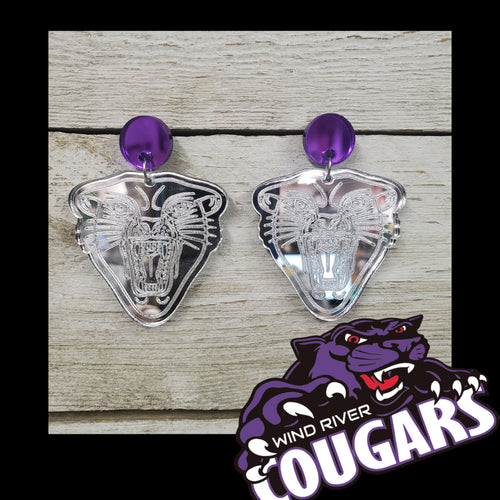 Wind River Cougars ~Mirror Cougar Earrings - My Wyo Designs