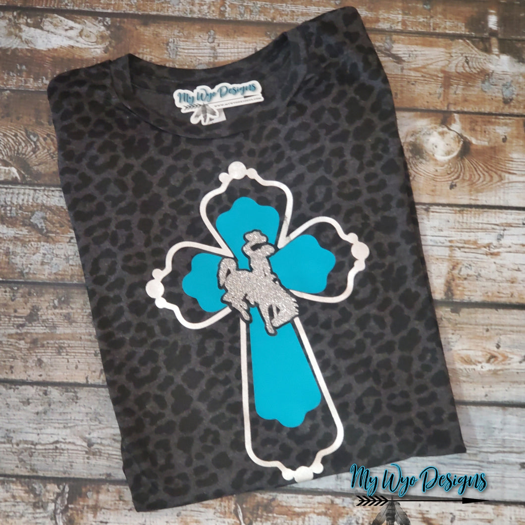 Western Cross Cheetah Tee {pre-order} - My Wyo Designs