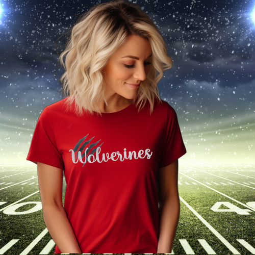 Puttin on the Glitz! Metallic Puff School Spirit Tee (any mascot)