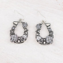 Wild Card~ Horseshoe earrings ~ Black