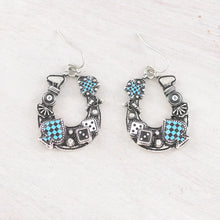 Wild Card~ Horseshoe earrings ~ Turquoise