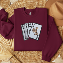 Wild Checkered Cards ~ Maroon Gildan Sweatshirt - My Wyo Designs