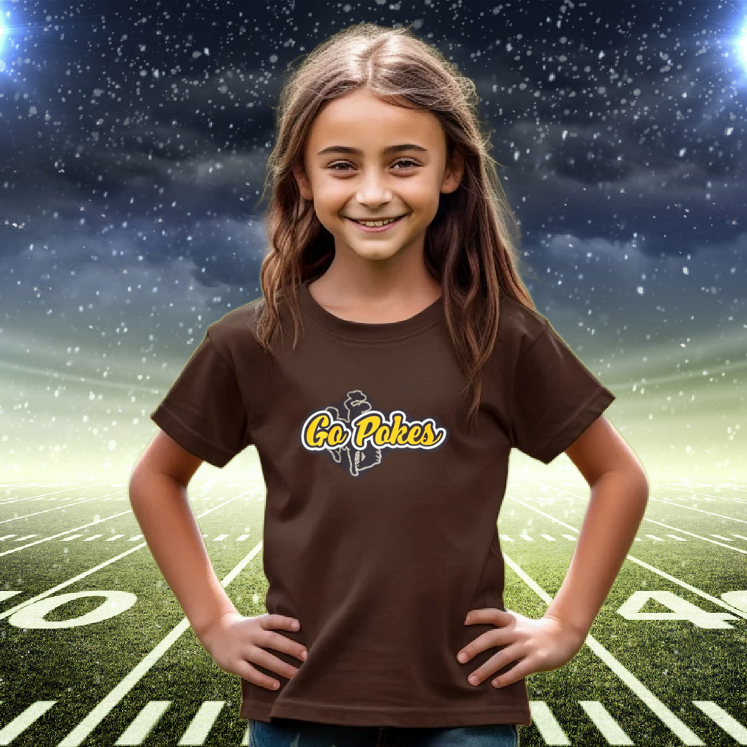 Go Pokes ~YOUTH ~ Brown Tee (pre-order)