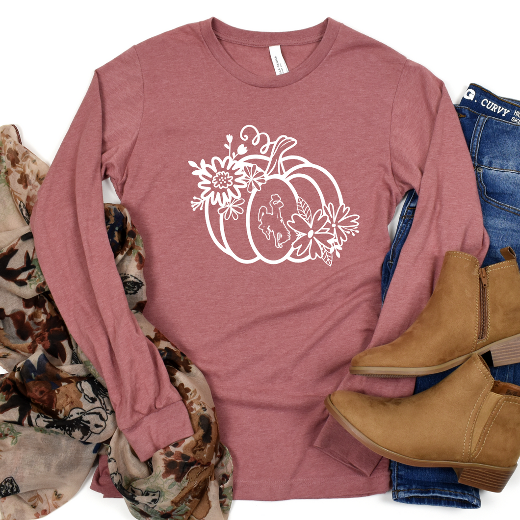 Steamboat & Pumpkin ~Bella  Long Sleeve Tee (pre-order) - My Wyo Designs