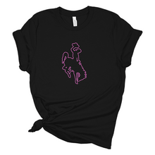 Steamboat Outline Bucking Horse~ Black Bella Tee - My Wyo Designs