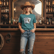 Wild Checkered Cards ~ LAT Surf Blackout Teal Tee - My Wyo Designs