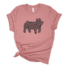 Leopard Print ~Show Pig~ Heather Mauve Bella Tee or Hoodie - My Wyo Designs