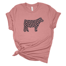 Leopard Print ~Show Steer~ Heather Mauve Bella Tee or Hoodie - My Wyo Designs