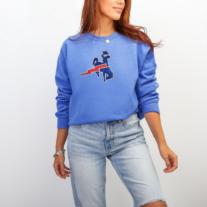 Lightning Bucking Horse ~ Heather Royal Gildan Sweatshirt