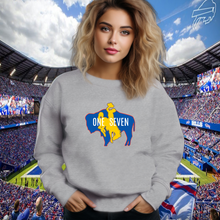 One Seven Buffalo ~ Grey Gildan Sweatshirt (pre-order) - My Wyo Designs