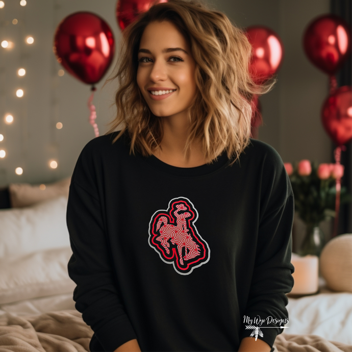 Peppermint Steamboat ~ Black Gildan Sweatshirt